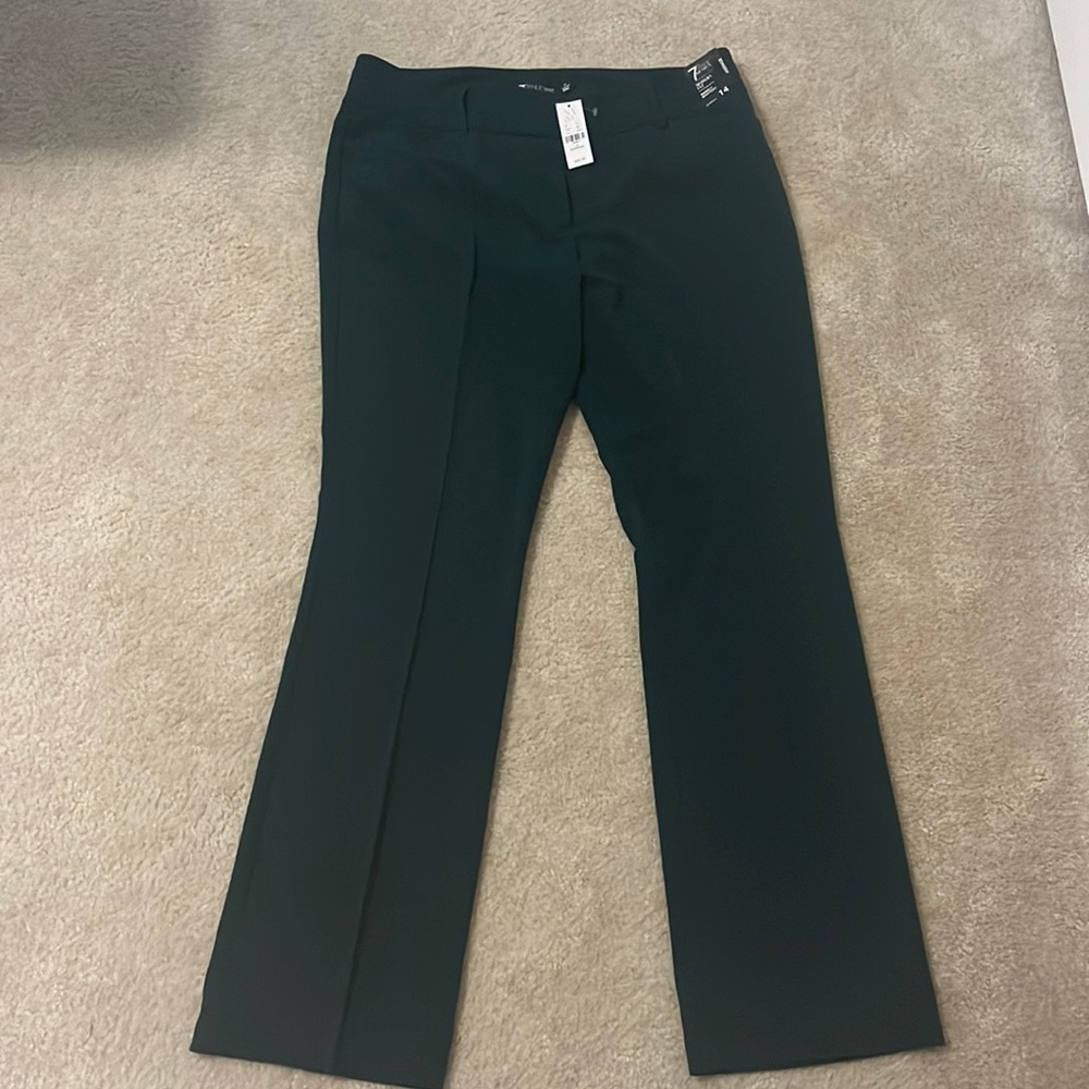 Dress pants; modern fit; barely bootcut